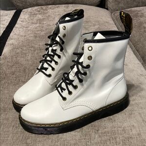 White Leather Lace-Up Dr. Martens